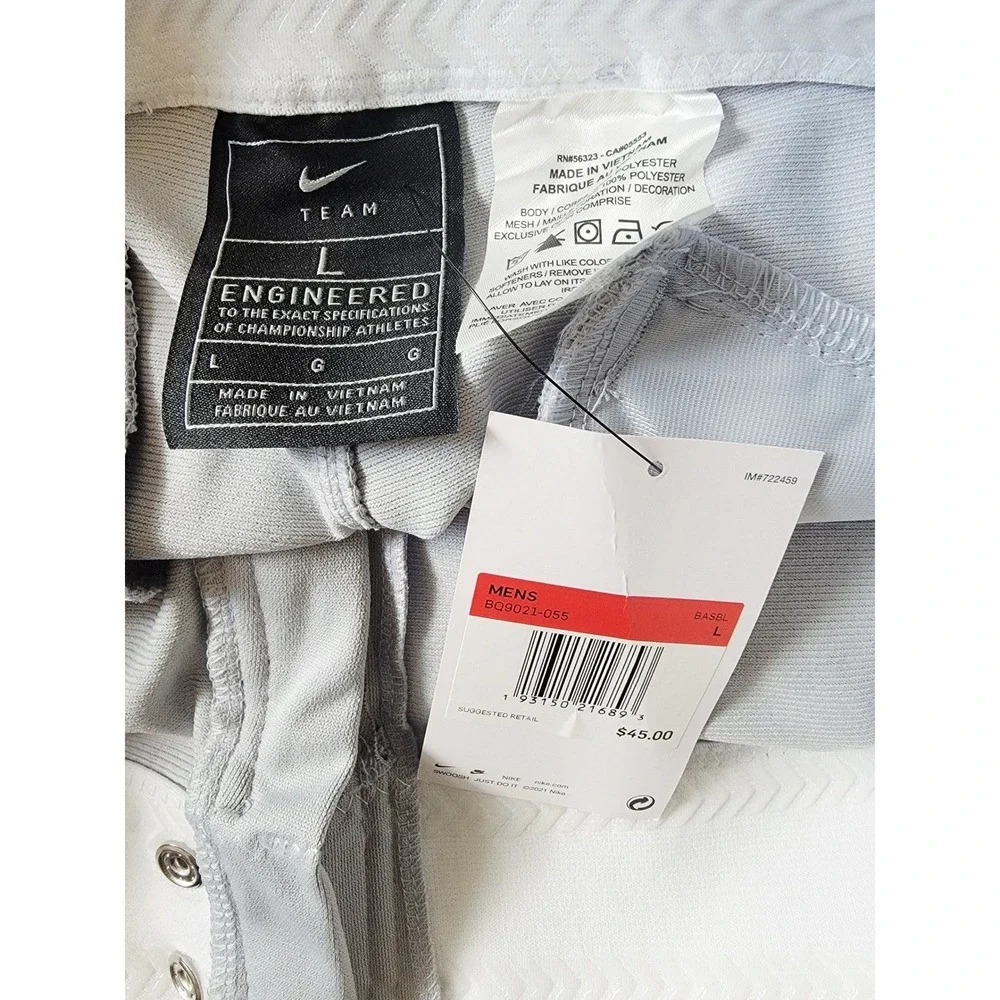 Nike Mens Team Vapor Select‎ Baseball Pants Grey Blue BQ9021-055 Large NWT